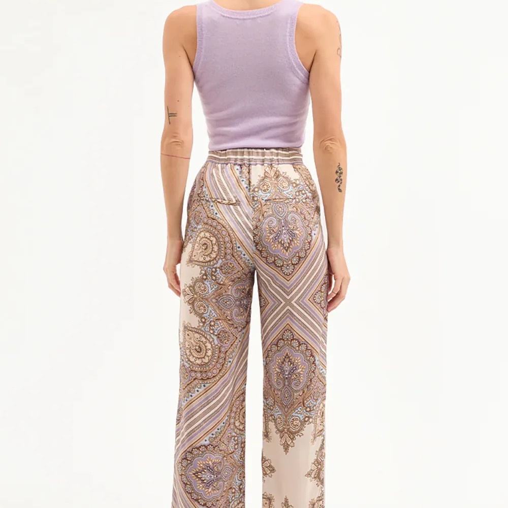VERONICA BEARD Grigore Silk Pant in Stone Khaki Multi NWT - Picture 5 of 5